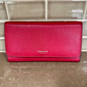 Coach Burgundy Tri-fold Wallet Purse